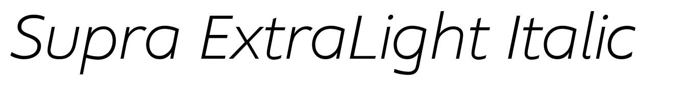 Supra ExtraLight Italic